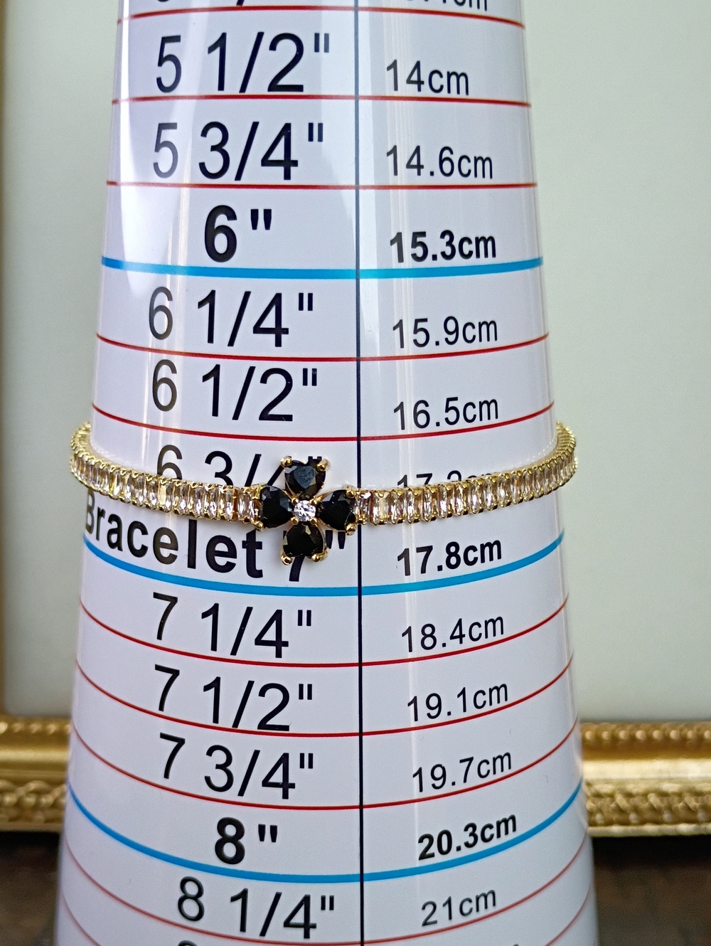 New Gold Tone Tennis Bracelet with Black Clover Accent 🚨 - Picture 3 of 3